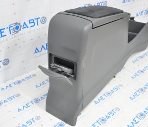 Console center armrest and cup holders Toyota Prius V 12-14 dark gray scratches, armrest for cleaning