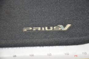 Carpet interior front right Toyota Prius V 12-17 cloth black worn inscription