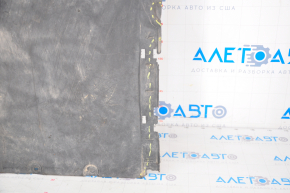 Rear underbody protection Tesla Model S 12-15 pre-restoration missing fragment, tears, dented fastening, rubbed