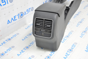 Console central armrest VW Passat b8 16-19 USA black leather with air duct scratches