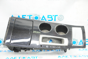 Center console trim with cup holders Nissan Altima 13-15 type 1, scratches, chrome peeling