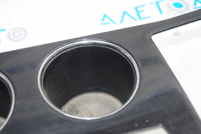 Center console trim with cup holders Nissan Altima 13-15 type 1, scratches, chrome peeling