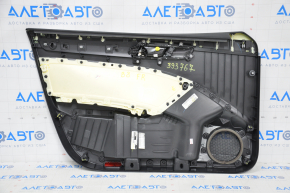 Door trim card front right VW Passat b8 16-19 USA black with dark gray wood trim, broken fasteners