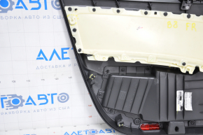 Door trim card front right VW Passat b8 16-19 USA black with dark gray wood trim, broken fasteners