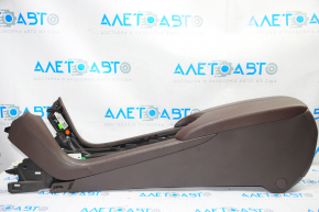 Central console armrest Cadillac ATS 13 - leather, brown, for re-upholstery, scratches