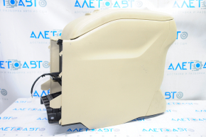 Console central armrest Toyota Highlander 14-16 beige, scratches, broken latch