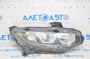Headlight front right bare Honda Civic X FC 16-19 halogen, sand
