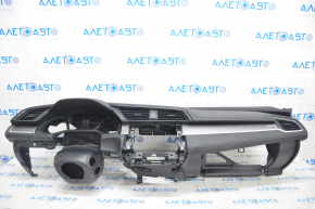 Torpedo front panel with AIRBAG Honda Civic X FC 16-21 black, worn overlay