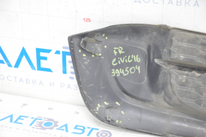 Bumper grille right Honda Civic X FC 16-19 structure without fog lights, broken fastener, pressed