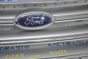 Radiator grill grill Ford Escape MK3 17-19 rest gray with chrome with emblem sawed, sand