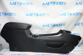 Console center armrest and cup holders Jeep Cherokee KL 14-18 black leather, black stitching, scratches