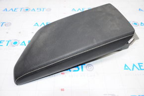 Armrest VW Jetta 19-21 leather black, white stitching