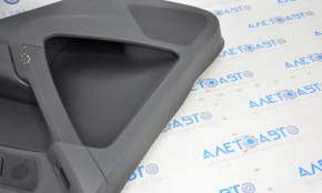 Door trim card rear right VW Tiguan 09-17 black leather broken trim, scratches, whitened plastic, dented