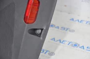 Door trim card rear right VW Tiguan 09-17 black leather broken trim, scratches, whitened plastic, dented