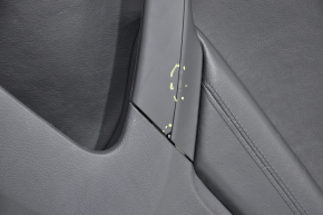 Door trim card rear right VW Tiguan 09-17 black leather broken trim, scratches, whitened plastic, dented