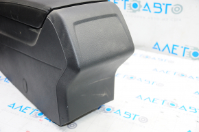 Central console armrest and cup holders VW Jetta 19-21 leather black, black stitching, scratches