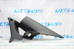 Rear pillar trim right Chevrolet Malibu 16-25 black, without plug, broken fastener, scratches