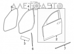 Door seal front left lower Cadillac ATS 13-