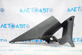 Rear pillar trim left Chevrolet Malibu 16-25 black, without plug, scratches, broken fastener