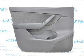 Door trim card front left Tesla Model Y 20-25 leather black, without backlight, with suede insert, with window lift control, with door opening button
