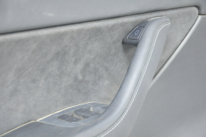 Door trim card front left Tesla Model Y 20-25 leather black, without backlight, with suede insert, with window lift control, with door opening button