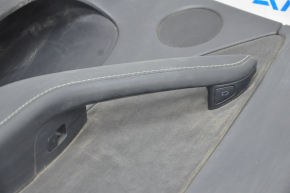 Door trim card rear right Tesla Model Y 20-25 leather black, type 1, without backlight, with speaker, with suede insert, with window lift control, with door opening button, scratches