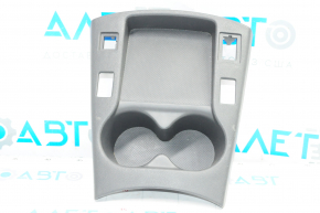 Black front console trim with cup holders for Nissan Leaf 13-15