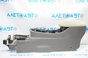 Central console armrest Nissan Leaf 13-17 gray cloth, scratches, dry cleaning