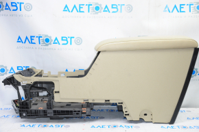 Central console Ford Flex 13-12 beige, scratches, broken armrest mount, no plugs