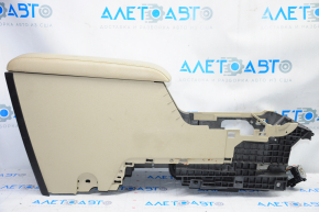Central console Ford Flex 13-12 beige, scratches, broken armrest mount, no plugs