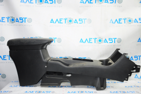 Central console armrest and cup holders Mitsubishi Outlander 14-21 black, rubber, riveted, scratches