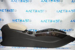 Central console armrest and cup holders Audi Q5 8R 09-17 dark beige with beige