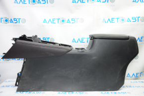 Central console armrest and cup holders Mazda CX-9 16- leather black, scratches
