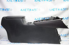 Central console armrest and cup holders Mazda CX-9 16- leather black, scratches