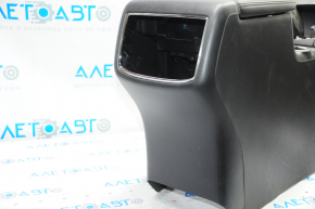 Central console armrest and cup holders Mazda CX-9 16- leather black, scratches