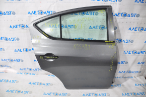 Door assembly rear right Nissan Versa 15-19 usa rest, graphite KAD, deep scratch, mechanical window lifter