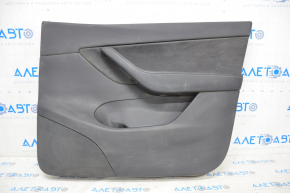 Door trim card front right Tesla Model Y 20-25 leather black, without backlight, with suede insert with window lift control with door opening button dented tear scratches under chemical