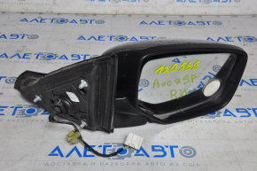 Side mirror right assembly Honda Accord 13-17 3 pins, graphite, cracked plastic