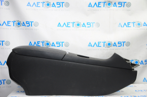 Console center armrest and cup holders Infiniti QX50 19-25 leather, black, scratches