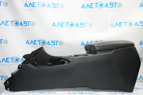 Central console armrest and cup holders Kia Optima 14-15 rest, black leather, under rear row air vents, scratches