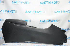 Central console armrest and cup holders Kia Optima 14-15 rest, black leather, under rear row air vents, scratches