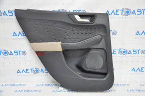 Door trim card rear left Ford Escape MK4 20-22 black with beige cloth, scratches, needs cleaning