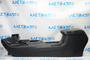 Console center armrest and cup holders Dodge Dart 13-16 black, leather, white stitching, scratches