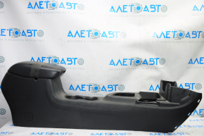 Console center armrest and cup holders Dodge Dart 13-16 black, leather, white stitching, scratches