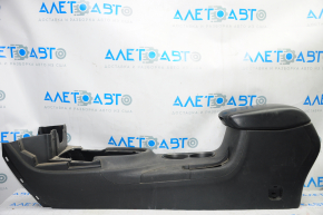 Central console armrest and cup holders Dodge Dart 13-16 black, leather, black stitching, scratches, without plugs