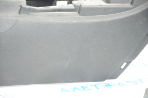 Central console armrest and cup holders Dodge Dart 13-16 black, leather, black stitching, scratches, without plugs