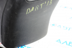 Central console armrest and cup holders Dodge Dart 13-16 black, leather, black stitching, scratches, without plugs