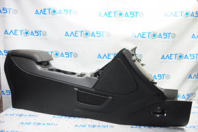 Central console armrest and cup holders Ford Escape MK3 13-16 black leather, scratches, without plugs