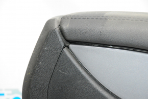 Central console armrest and cup holders Ford Escape MK3 13-16 black leather, scratches, without plugs