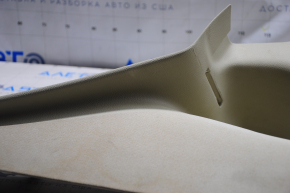 Upper right rear pillar trim Lincoln MKZ 13-16 beige, broken mount, needs re-stitching, plastic turned white